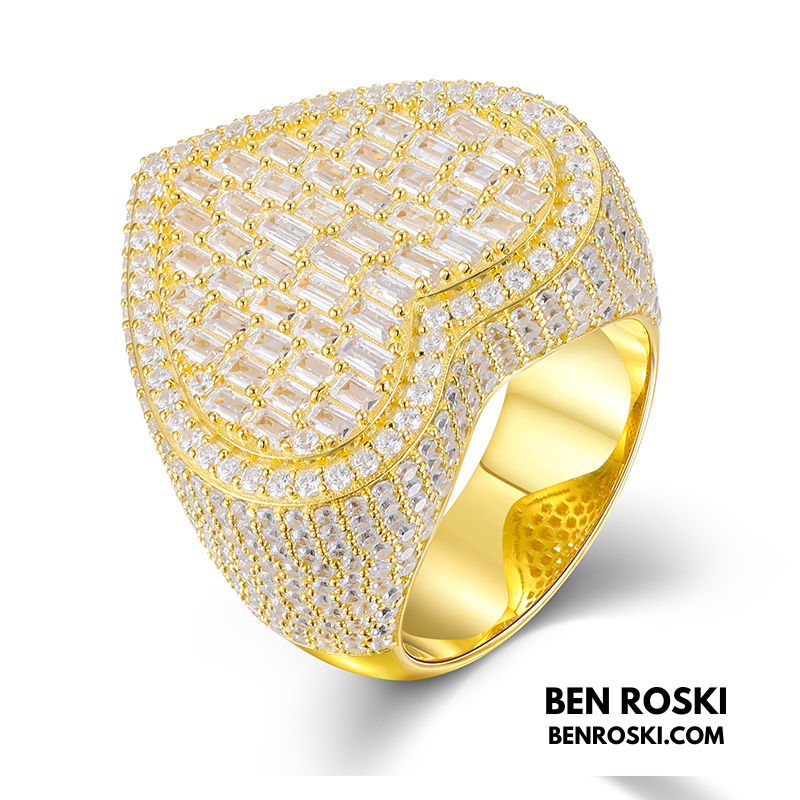 Heart Baguette Moissanite Ring Sterling Silver, Gold Plated or Rose Gold | GRA Certified