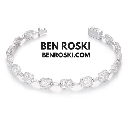 7MM Moissanite Bracelet Sterling Silver | GRA Certified | Gold & Rose Gold Plated