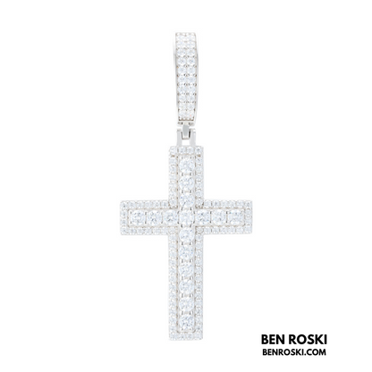 Moissanite Cross Pendant Sterling Silver, Gold & Rose Gold | VVS Moissanite | GRA Certified