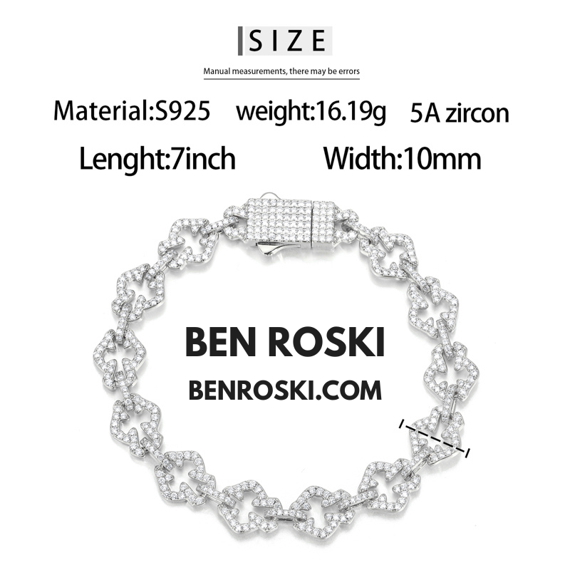 Moissanite Clover Link Bracelet Sterling Silver, Gold & Rose Gold | VVS Moissanite | GRA Certified