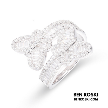 Butterfly Moissanite Ring Sterling Silver, Gold, or Rose Gold | VVS Moissanite | GRA Certified