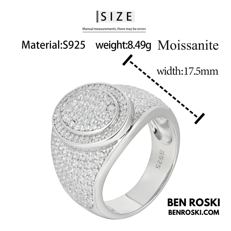 Round Micro-Pavé Moissanite Ring Sterling Silver, Gold & Rose Gold | VVS Moissanite | GRA Certified