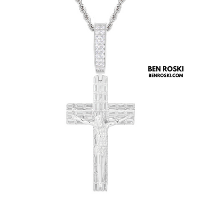 Jesus Crucifix Cross Pendant – 63MM Height |  VVS1 Moissanite | GRA Certified