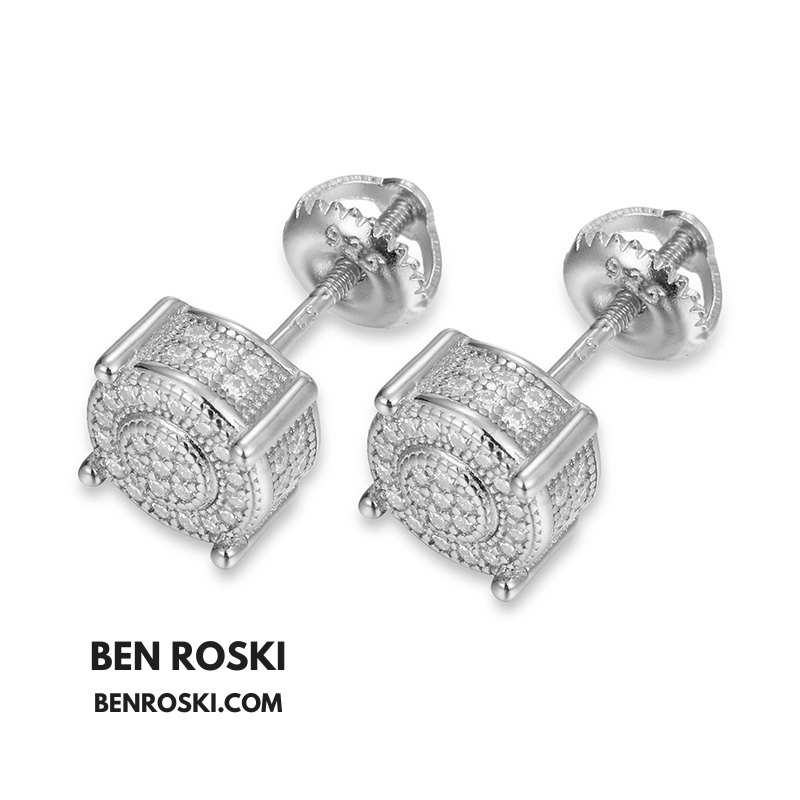 Round Cluster Stud Earrings Sterling Silver, Gold, or Rose Gold | VVS Moissanite | GRA Certified