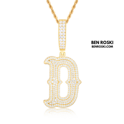 Iced-Out Moissanite Initial Pendant Sterling Silver | Gold, Silver & Rose Gold | VVS Moissanite | GRA Certified