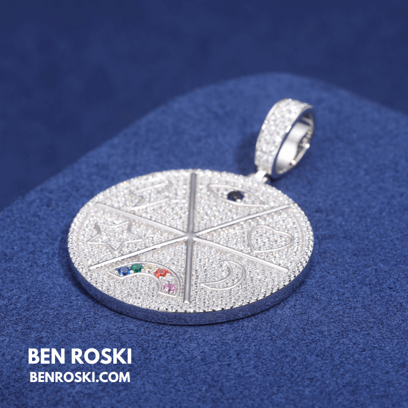 Celestial Round Pendant – 57MM Height | VVS1 Moissanite | GRA Certified