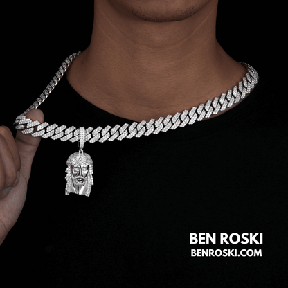 Jesus Face Pendant Sterling Silver, Gold, or Rose Gold | VVS Moissanite | GRA Certified