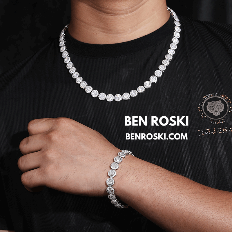 Round Cluster Moissanite Chain – 9MM Width | 20 Inch | 48.55g | GRA Certified