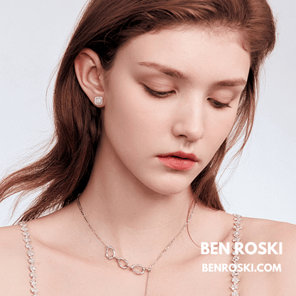 Cushion Cluster Stud Earrings Sterling Silver, Gold, or Rose Gold | VVS Moissanite | GRA Certified