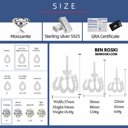 Allah Pendant – 54MM Height | VVS1 Moissanite | GRA Certified
