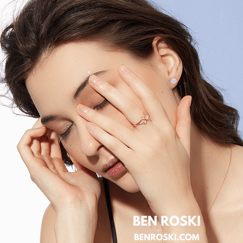 Round Cluster Stud Earrings Sterling Silver, Gold, or Rose Gold | VVS Moissanite | GRA Certified