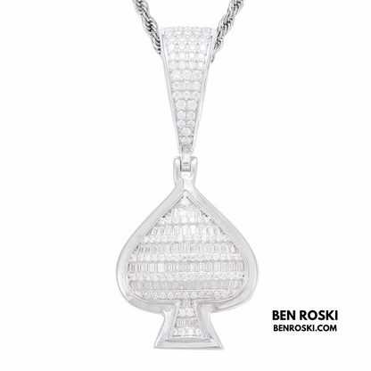 Spade Moissanite Pendant Sterling Silver, Gold, or Rose Gold | VVS Moissanite | GRA Certified