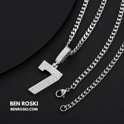 Custom Number Pendant Sterling Silver, Gold, or Rose Gold | VVS Moissanite | GRA Certified