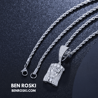 Jesus Face Moissanite Pendant Sterling Silver, Gold, or Rose Gold | VVS Moissanite | GRA Certified