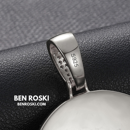 Custom Photo Round Pendant Sterling Silver or Gold & Rose Gold Plated | Moissanite | GRA Certified