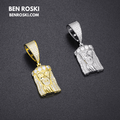 Jesus Face Moissanite Pendant Sterling Silver, Gold, or Rose Gold | VVS Moissanite | GRA Certified