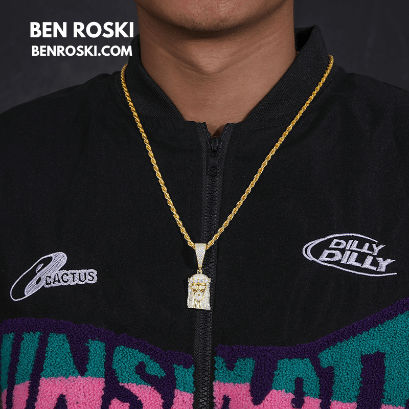 Jesus Face Moissanite Pendant Sterling Silver, Gold, or Rose Gold | VVS Moissanite | GRA Certified