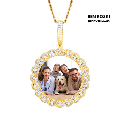 Custom Moissanite Photo Pendant Sterling Silver or Gold/Rose Gold Plated | VVS Moissanite | GRA Certified