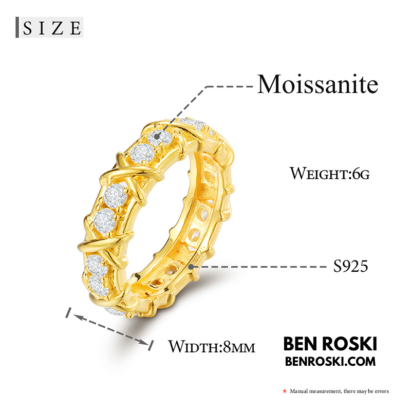 Criss-Cross Eternity Band Stuhrling Silver or Gold & Rose Gold | VVS Moissanite | GRA Certified