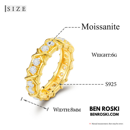 Criss-Cross Eternity Band Stuhrling Silver or Gold & Rose Gold | VVS Moissanite | GRA Certified