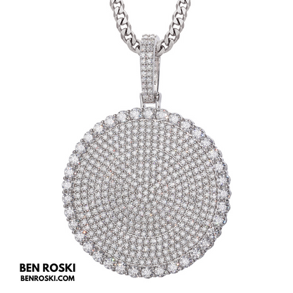 Round Cluster Moissanite Pendant Sterling Silver, Gold & Rose Gold | VVS Moissanite | GRA Certified