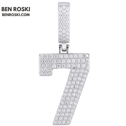 Custom Number Pendant Sterling Silver, Gold, or Rose Gold | VVS Moissanite | GRA Certified