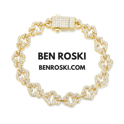 Moissanite Clover Link Bracelet Sterling Silver, Gold & Rose Gold | VVS Moissanite | GRA Certified