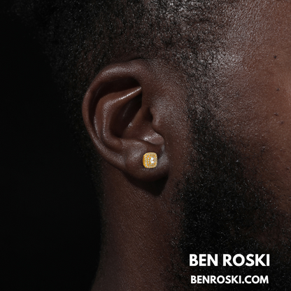 Cushion Halo Stud Earrings Sterling Silver, Gold, or Rose Gold | VVS Moissanite | GRA Certified