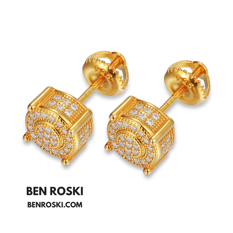 Round Cluster Stud Earrings Sterling Silver, Gold, or Rose Gold | VVS Moissanite | GRA Certified