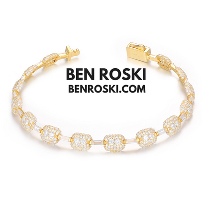 7MM Moissanite Bracelet Sterling Silver | GRA Certified | Gold & Rose Gold Plated