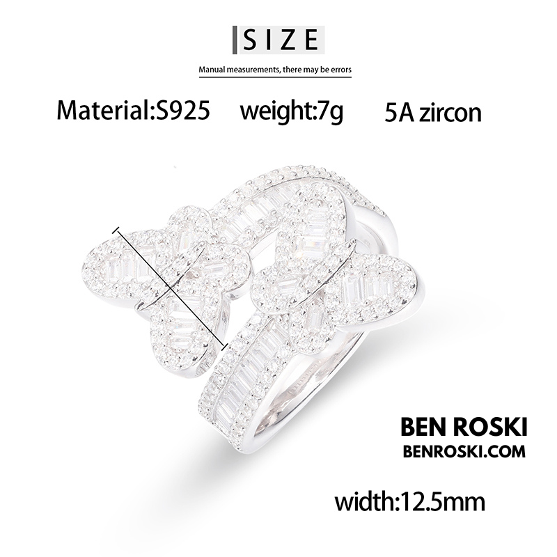 Butterfly Moissanite Ring Sterling Silver, Gold, or Rose Gold | VVS Moissanite | GRA Certified