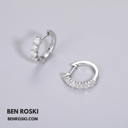 Hoop Earrings Sterling Silver, Gold, or Rose Gold | VVS Moissanite | GRA Certified