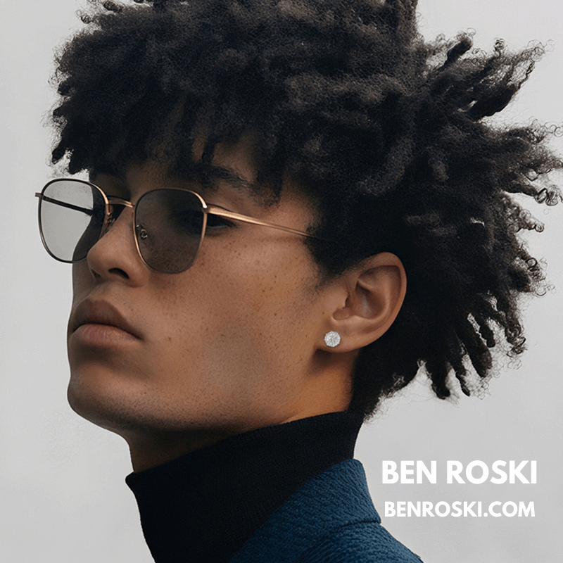 Cluster Stud Earrings Sterling Silver, Gold, or Rose Gold | VVS Moissanite | GRA Certified