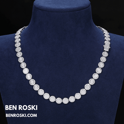 Round Cluster Moissanite Chain – 9MM Width | 20 Inch | 48.55g | GRA Certified