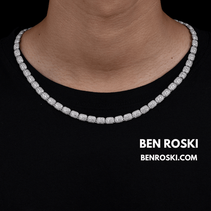 Cushion Link Moissanite Chain – 7MM Width | 22 Inch | 34.17g | GRA Certified