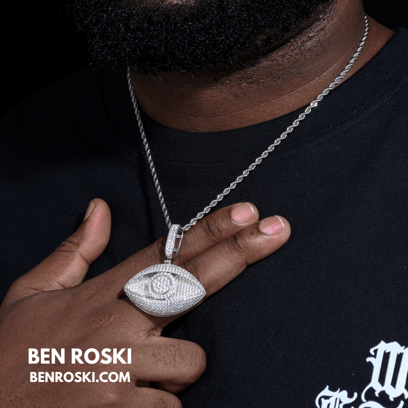 Eye Pendant – 50MM Height | VVS1 Moissanite | GRA Certified