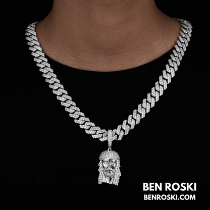 Jesus Face Pendant Sterling Silver, Gold, or Rose Gold | VVS Moissanite | GRA Certified