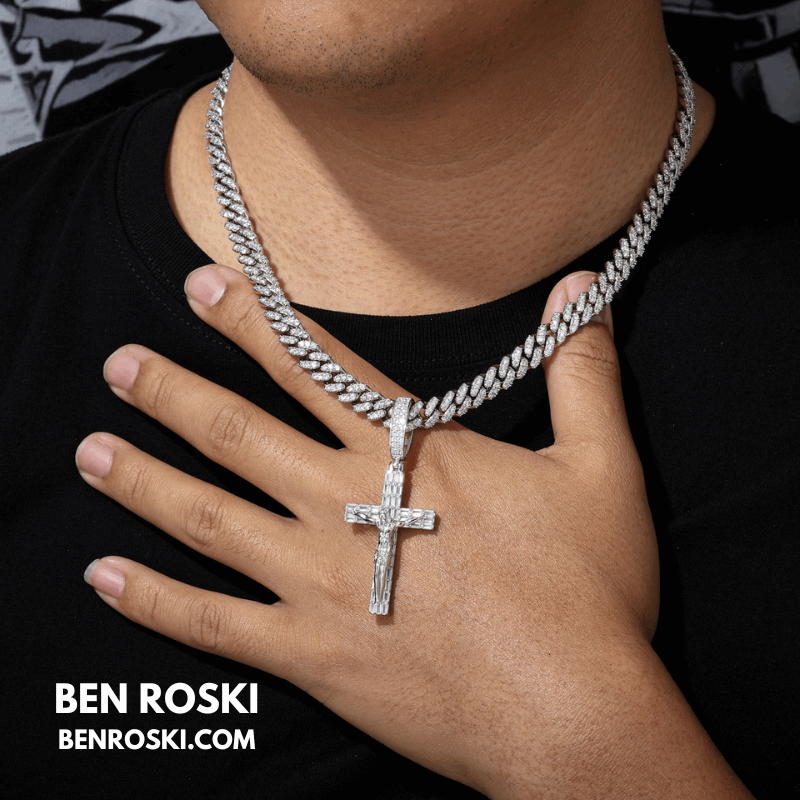 Jesus Crucifix Cross Pendant – 63MM Height |  VVS1 Moissanite | GRA Certified