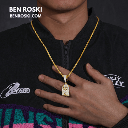 Jesus Face Moissanite Pendant Sterling Silver, Gold, or Rose Gold | VVS Moissanite | GRA Certified