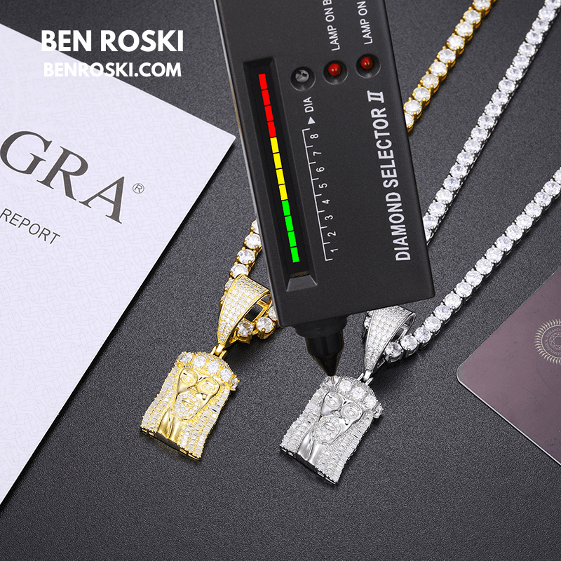 Jesus Face Moissanite Pendant Sterling Silver, Gold, or Rose Gold | VVS Moissanite | GRA Certified