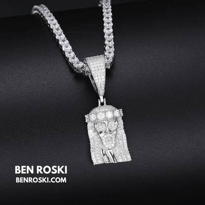 Jesus Face Moissanite Pendant Sterling Silver, Gold, or Rose Gold | VVS Moissanite | GRA Certified