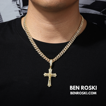 Crucifix Moissanite Cross Pendant Sterling Silver, Gold & Rose Gold | VVS Moissanite | GRA Certified