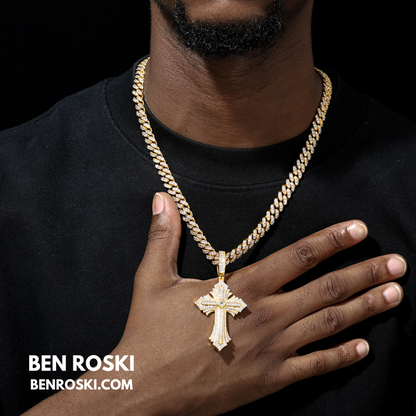 Moissanite Cross Pendant Sterling Silver, Gold, or Rose Gold | VVS Moissanite | GRA Certified