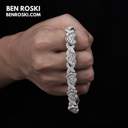 Heart Link Moissanite Necklace Sterling Silver, Gold & Rose Gold | GRA Certified