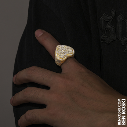 Heart Baguette Moissanite Ring Sterling Silver, Gold Plated or Rose Gold | GRA Certified