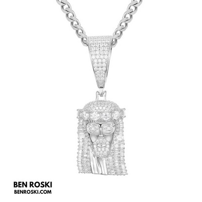 Jesus Face Moissanite Pendant Sterling Silver, Gold, or Rose Gold | VVS Moissanite | GRA Certified