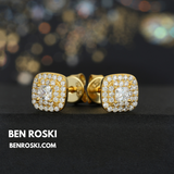 Cushion Halo Stud Earrings Sterling Silver, Gold, or Rose Gold | VVS Moissanite | GRA Certified