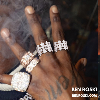 Fleur-de-Lis Moissanite Ring Sterling Silver, Gold & Rose Gold | VVS Moissanite | GRA Certified