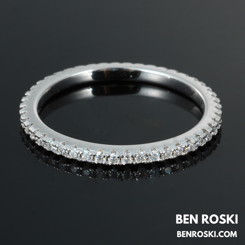 Moissanite Eternity Band Sterling Silver, Gold or Rose Gold | VVS Moissanite | GRA Certified