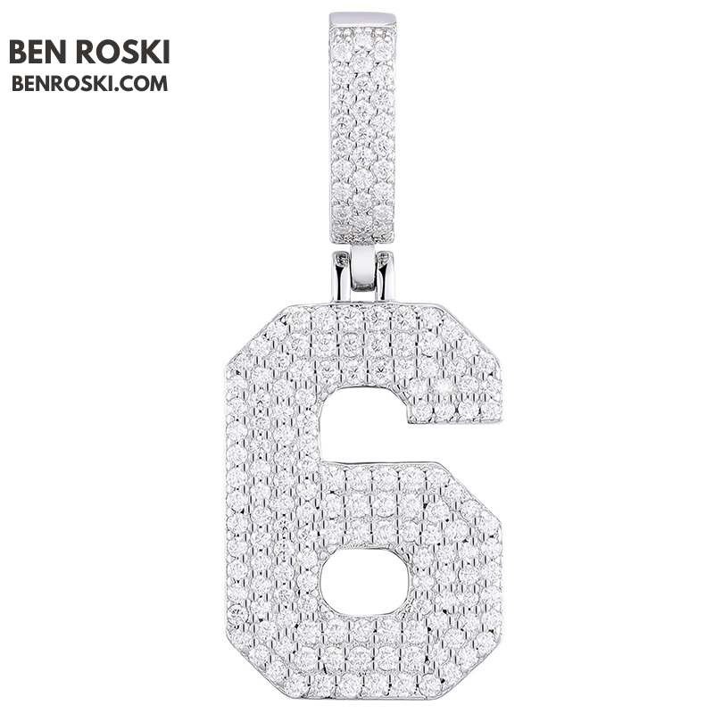 Custom Number Pendant Sterling Silver, Gold, or Rose Gold | VVS Moissanite | GRA Certified